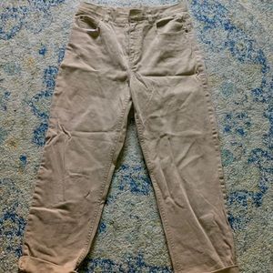 Petite khaki mom jeans